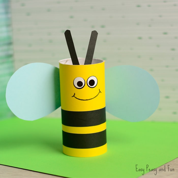 Toilet Paper Roll Bee Craft for Kids - Easy Peasy and Fun